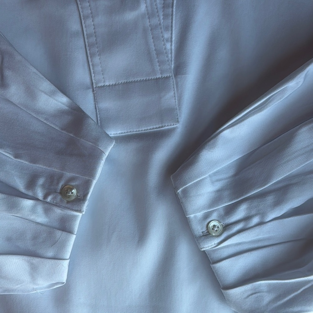 NWT Madewell White V neck Blouse Elegant and Timeless - Picture 8 of 10